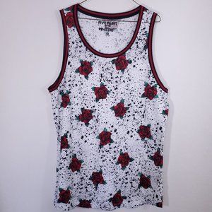 Five Point red rose paint spray graphic tank